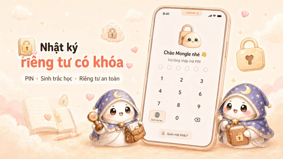 Khóa màn hình giúp giữ nhật ký cảm xúc riêng tư hơn trong Mongle Haru